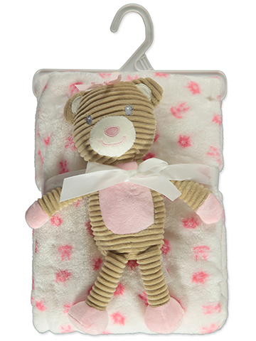 Duck Duck Goose Baby Girls' 2-Piece Baby Blanket Plushie Set - CookiesKids.com
