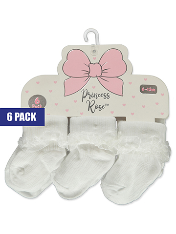 Princess Rose Baby Girls' 6-Pack Fancy Socks - CookiesKids.com