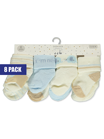 Duck Duck Goose Baby Boys' 8-Pack Elephant Socks - CookiesKids.com