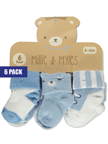 Millie & Myles Baby Boys' 6-Pack Chenille socks - CookiesKids.com