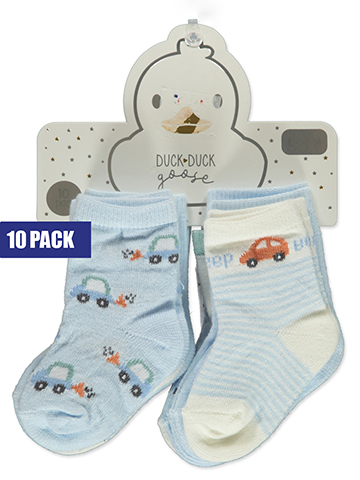 Duck Duck Goose Baby Boys' 10-Pack Crew Socks - CookiesKids.com