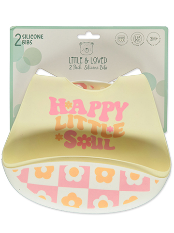 Little & Loved Baby Girls' 2-Piece Silicone Bibs - CookiesKids.com