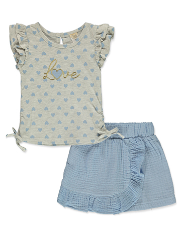 Real Love Baby Girls' 2-Piece Scooter Skirt Set Outfit - CookiesKids.com