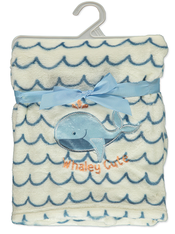 Duck Duck Goose Baby Boys' Plush Whale Baby Blanket - CookiesKids.com