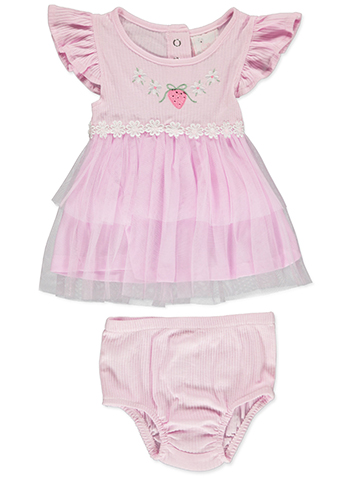 Princess Rose Baby Girls' 2-Piece Strawberry Dress Set Outfit - CookiesKids.com