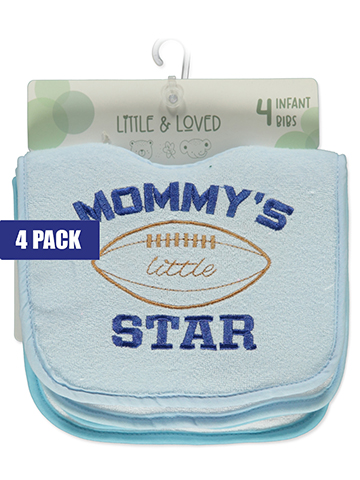 Little & Loved Baby Boys' 4-Pack French Terry Bibs - CookiesKids.com