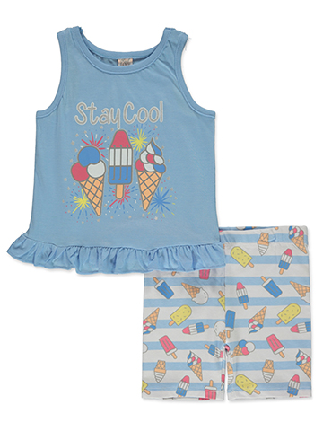 Real Love Girls' 2-Piece Popsicle Shorts Set Outfit - CookiesKids.com