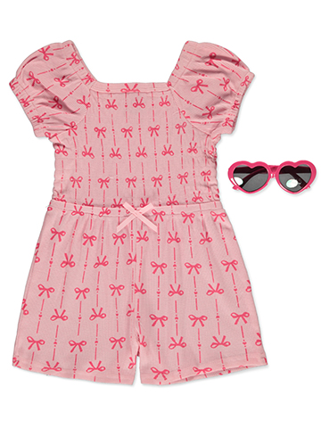 Real Love Girls' 2-Piece Romper Sunglasses Set Outfit - CookiesKids.com