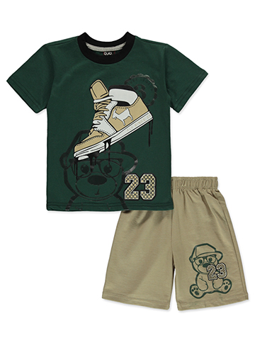 Quad Seven Boys' 2-Piece Bear Shorts Set Outfit - CookiesKids.com