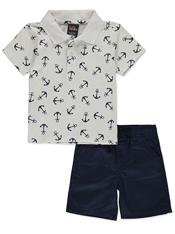 Quad Seven Boys' 2-Piece Anchor Shorts Set Outfit - CookiesKids.com