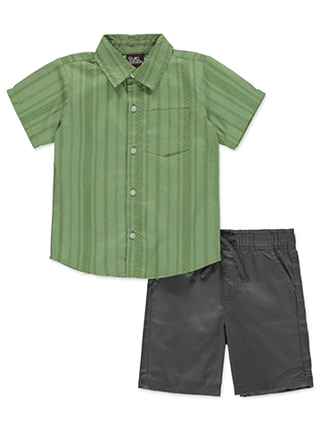 Quad Seven Boys' 2-Piece Button-Up Shirt Set Outfit - CookiesKids.com