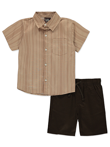 Quad Seven Boys' 2-Piece Button-Up Shirt Set Outfit - CookiesKids.com