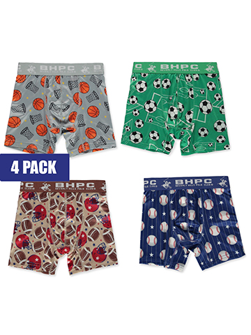 Beverly Hills Polo Club Boy's 4-Pack Briefs Underwear - CookiesKids.com