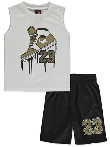 Quad Seven Boys' 2-Piece 23 Basketball Shorts Set Outfit - CookiesKids.com