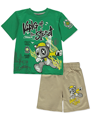 Southpole Boys' 2-Piece Bear Shorts Set Outfit - CookiesKids.com