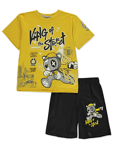 Southpole Boys' 2-Piece Bear Shorts Set Outfit - CookiesKids.com