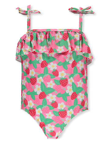 Pink Platinum Girls' Strawberry 1-Piece Swimsuit - CookiesKids.com