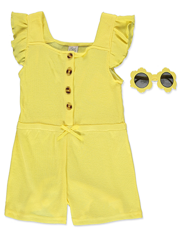 Real Love Ribbed Romper Set with Sunglasses - CookiesKids.com