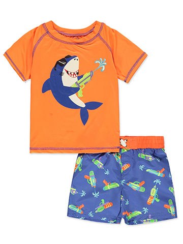 Boys' Shark Water Gun T-Shirt and Shorts Set - CookiesKids.com