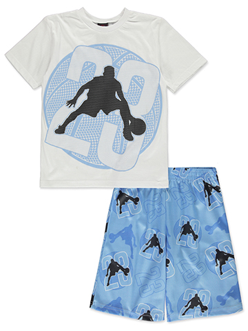 Boys' Basketball Graphic T-Shirt and Shorts Set - CookiesKids.com