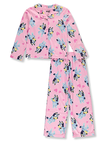 Bluey Girls' 2-Piece Coat Style Pajamas Set - CookiesKids.com