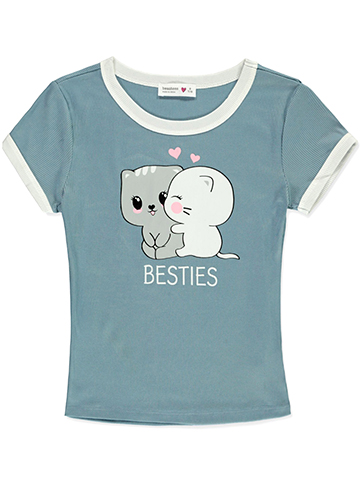 Beautees Girls' Heart Ringer T-Shirt - CookiesKids.com