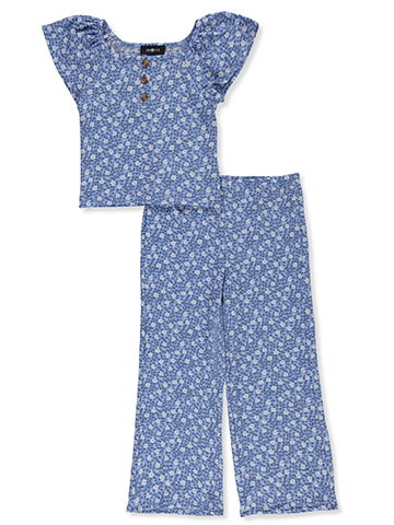 Amy Byer Girls' 2-Piece Floral Pants Set Outfit - CookiesKids.com
