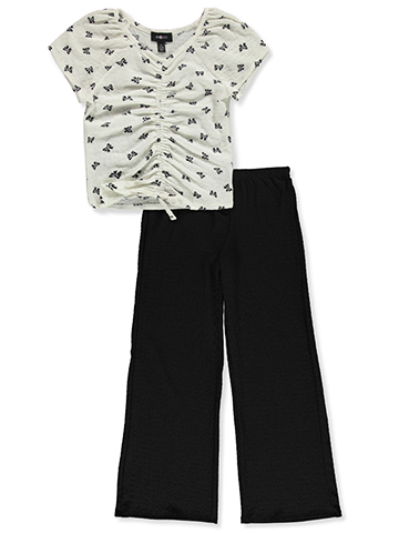 Amy Byer Girls' 2-Piece Butterfly Pants Set Outfit - CookiesKids.com