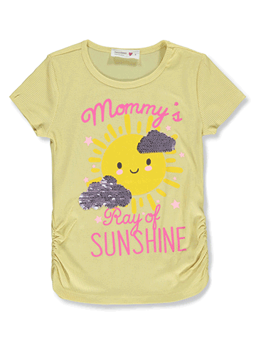 Beautees Girls' Flip Sequin Sunshine T-Shirt - CookiesKids.com
