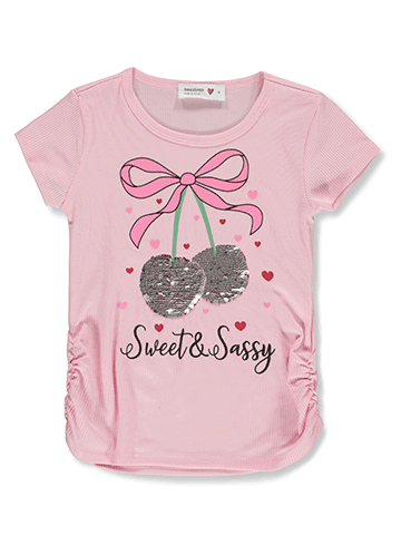 Beautees Girls' Flip Sequin Cherry T-Shirt - CookiesKids.com