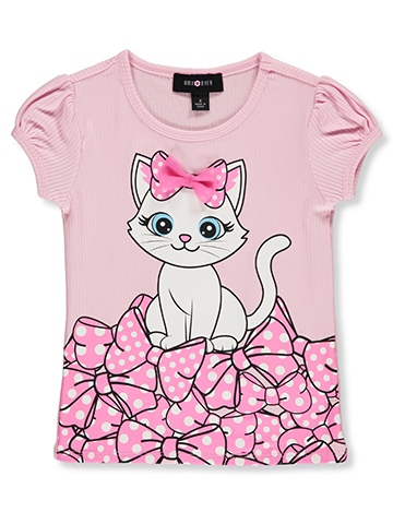 Amy Byer Girls' Bow Cat T-Shirt - CookiesKids.com