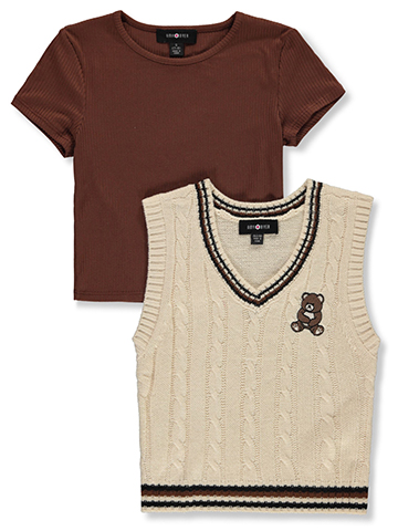 Amy Byer Girls' 2-Piece Bear Sweater Set - CookiesKids.com