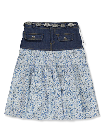 Amy Byer Girls' Tiered Belted Skirt - CookiesKids.com