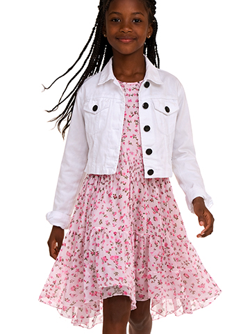 Amy Byer Girls' 2-Piece Denim Jacket Dress Set Outfit - CookiesKids.com