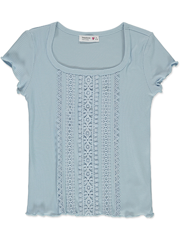 Beautees Girls' Ribbed Frill T-Shirt - CookiesKids.com