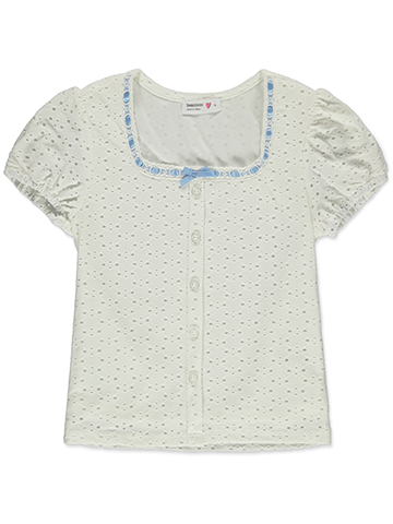 Beautees Girls' Eyelet Top - CookiesKids.com