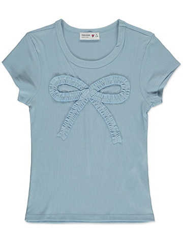 Beautees Girls' Ribbed Ribbon T-Shirt - CookiesKids.com