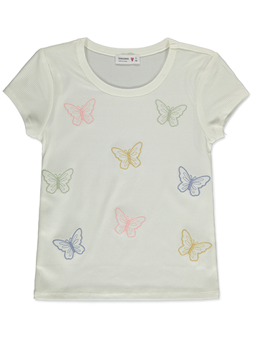 Beautees Girls' Ribbed Butterfly T-Shirt - CookiesKids.com