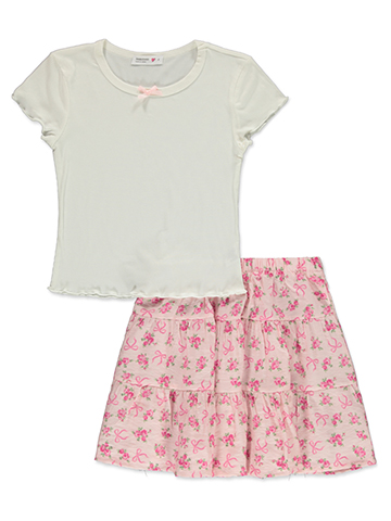 Beautees Girls' 2-Piece Skirt Set Outfit - CookiesKids.com