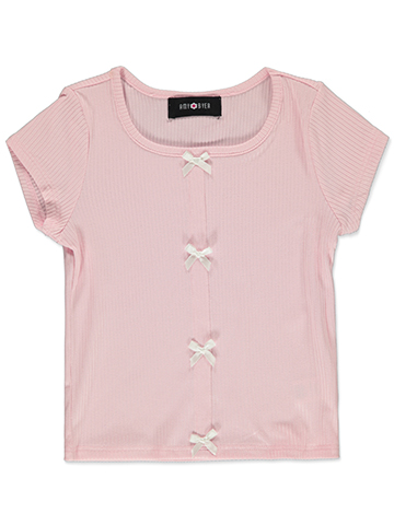 Amy Beyer Pink Ribbed Short Sleeve Top - CookiesKids.com