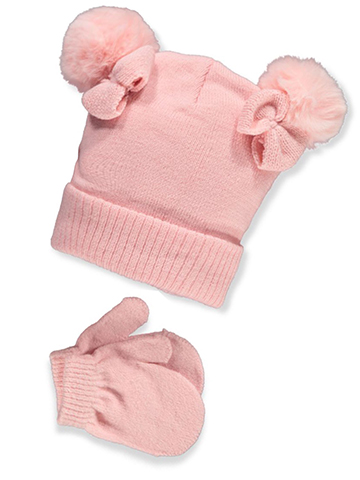 Astor Accessories Girls' 2-Piece Mittens With Hat Set - CookiesKids.com