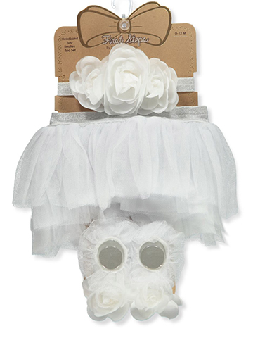 First Steps Baby Girls' 3-Piece Headband & TuTu Set - CookiesKids.com