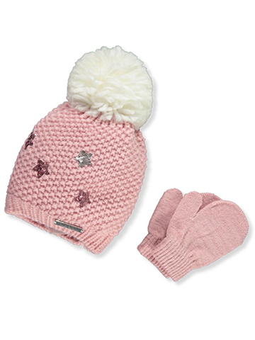 Nicole Miller Baby Girls' 2-Piece Hat With Mittens Set - CookiesKids.com