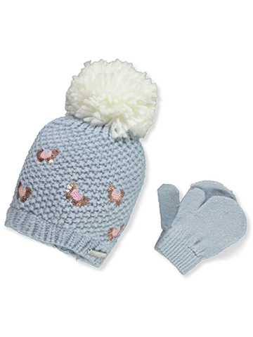 Nicole Miller Baby Girls' 2-Piece Hat With Mittens Set - CookiesKids.com