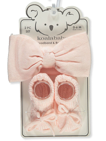 Koala Baby Baby Girls' 2-Piece Headband Booties Set - CookiesKids.com