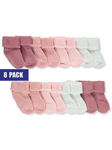 Laura Ashley Baby Girls' 8-Pack French Terry Socks - CookiesKids.com