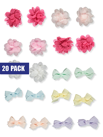 Laura Ashley Baby Girls' 20-Pack Hair Clips - CookiesKids.com