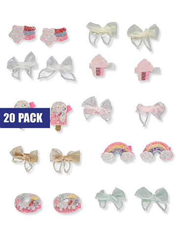 Stepping Stones Baby Girls' 20-Pack Unicorn Hair Clips - CookiesKids.com
