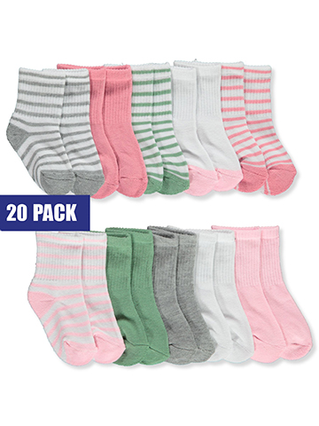 Stepping Stones Baby Girls' 10-Pack Crew Socks - CookiesKids.com