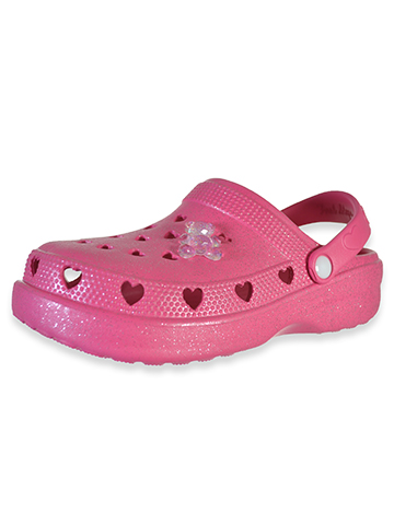 First Steps Girls' Bear Glitter Hearts Clogs - CookiesKids.com